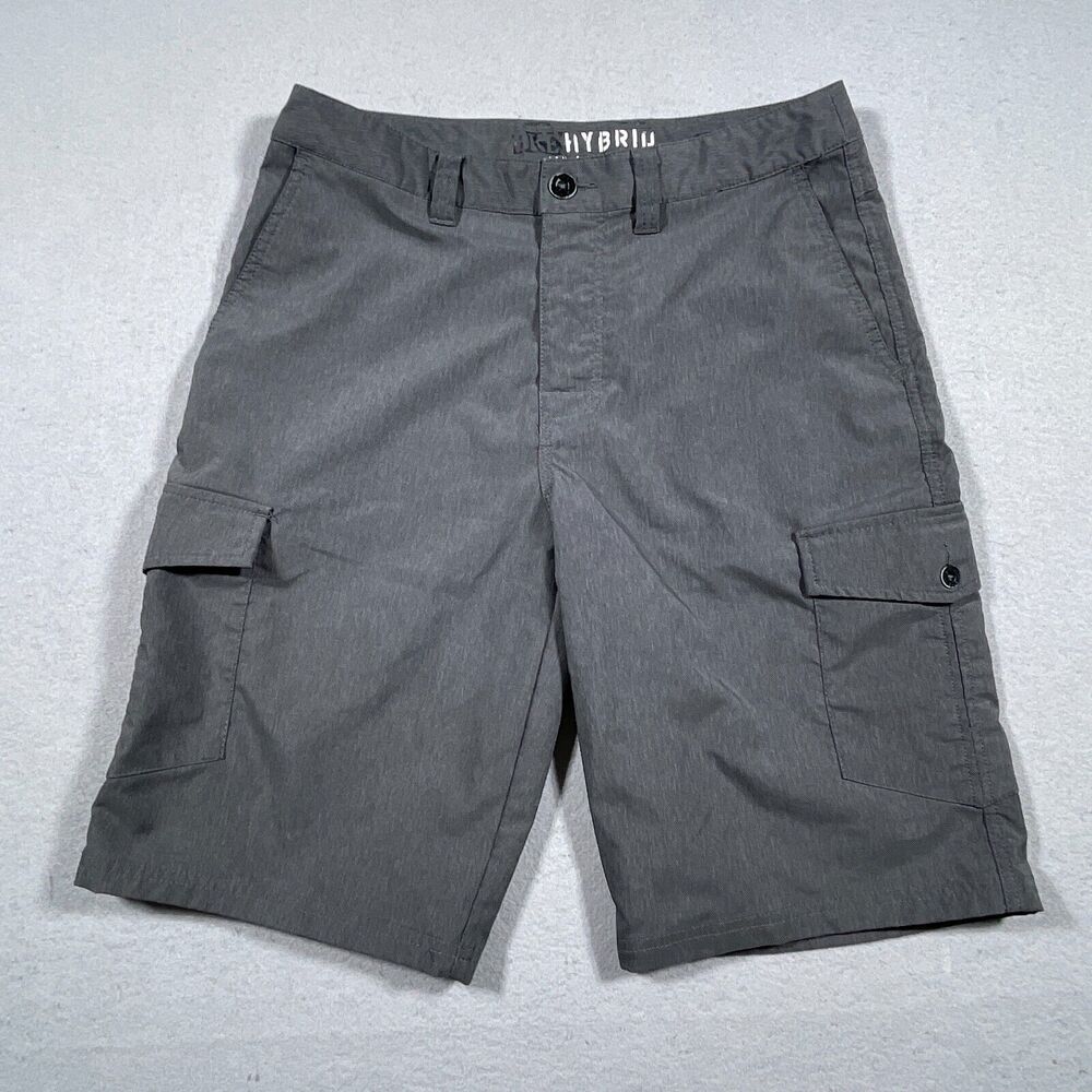 BKE Buckle Cargo Hybrid Shorts Mens 30‎ Grey Athletic Fit Flat Front Pockets 10"